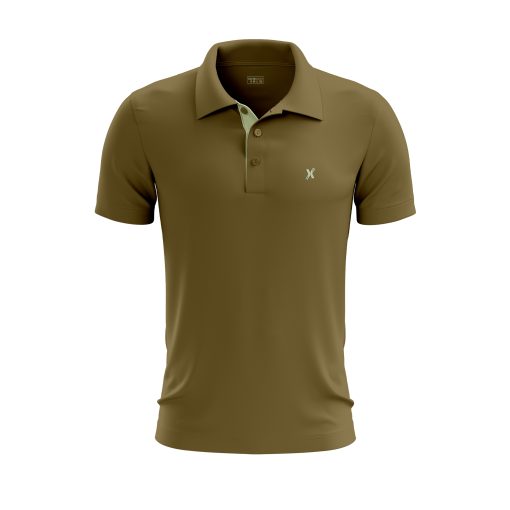 Olive Minimalist Polo – Subtle Green Accent - Image 3