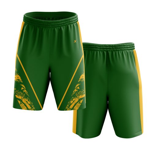 Velocity Edge – Forest Strike Training Shorts | Green & Gold Performance Wear - Image 5