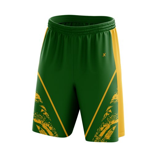Velocity Edge – Forest Strike Training Shorts | Green & Gold Performance Wear