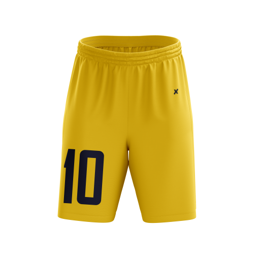 Bold Yellow Performance Soccer Shorts Featuring Large Black Number 10 Print– Lightweight, Breathable Design for Maximum Mobility and Athletic Style - Image 3