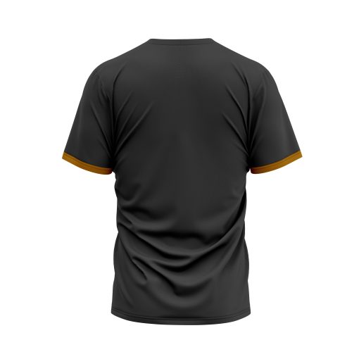 Midnight Ember Precision Tee – Deep Black & Burnished Gold Center Stripe Edition - Image 2