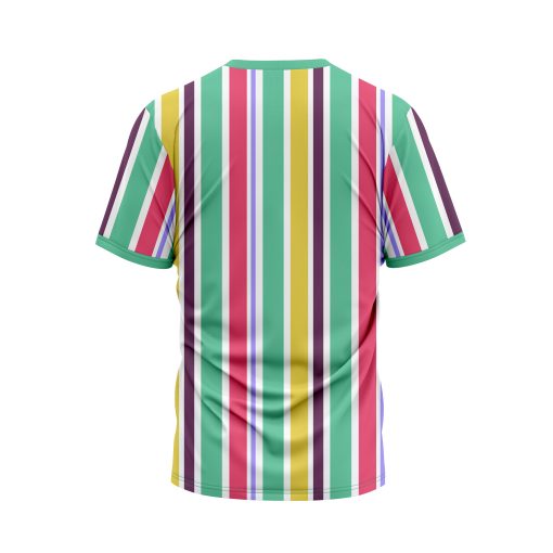 Vibrant Multi-Stripe Retro Colorblock Tee – Bold Vertical Stripes - Image 4