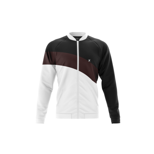 Elite Curve Soccer Jacket – Black White Maroon