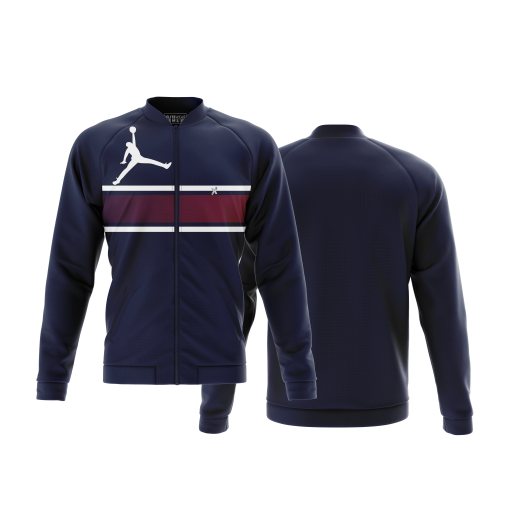 Custom Pro-Motion Soccer Jacket – Navy Maroon Stride - Image 4