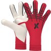 Professional Ultra Grip Goalkeeper Gloves with red backhand and white latex palm by Xlite Sports